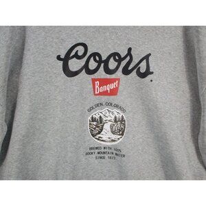 Coors Banquet Gray Sweatshirt XXL 100% Polyester Long Sleeve Crewneck Golden Col